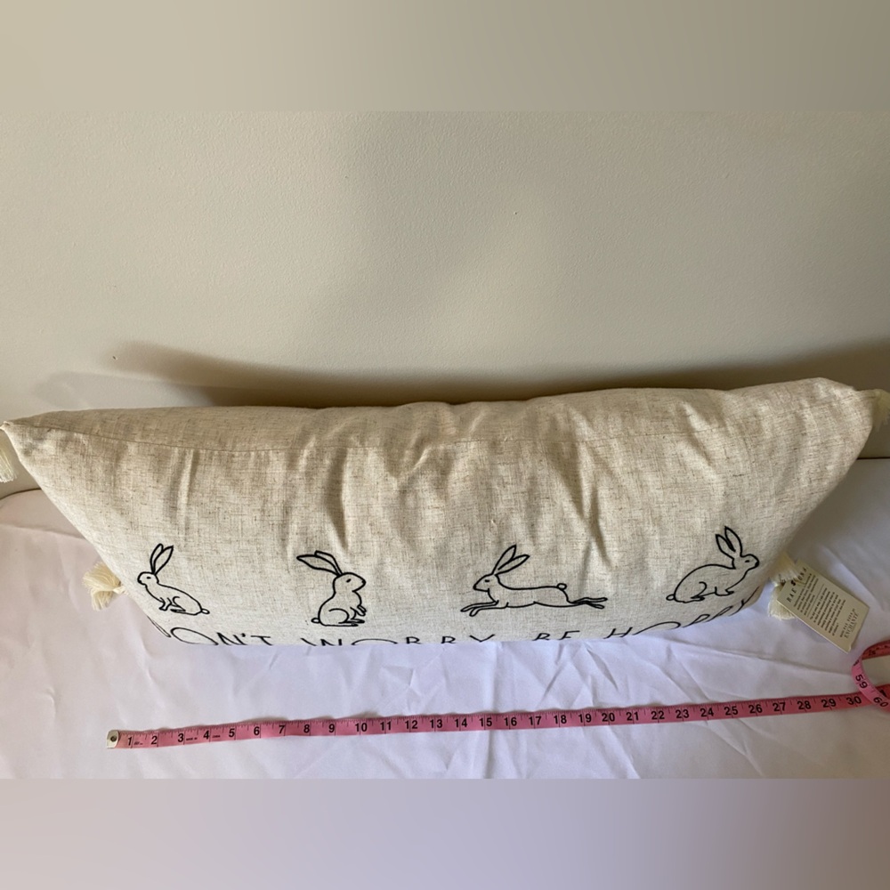 Rae Dunn Pillow with Bunny Design - Picture 5 of 7